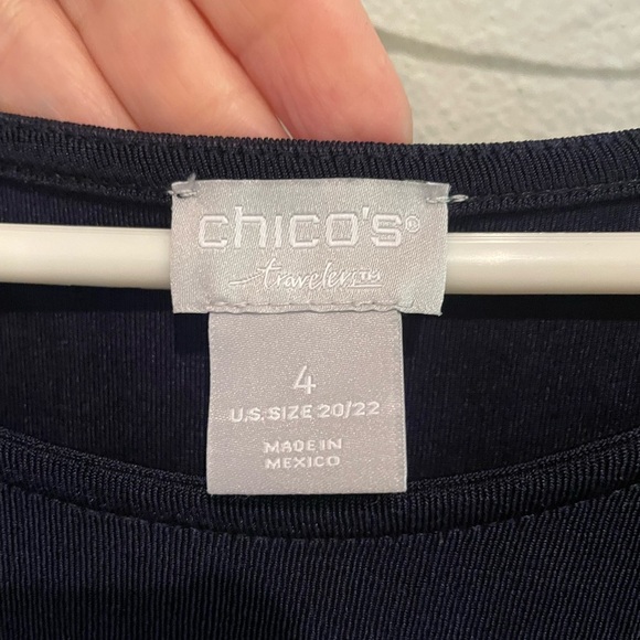 Chico’s Travelers Navy Blue Sleeveless Shirt. Size 4 US 20/22 - Picture 2 of 5